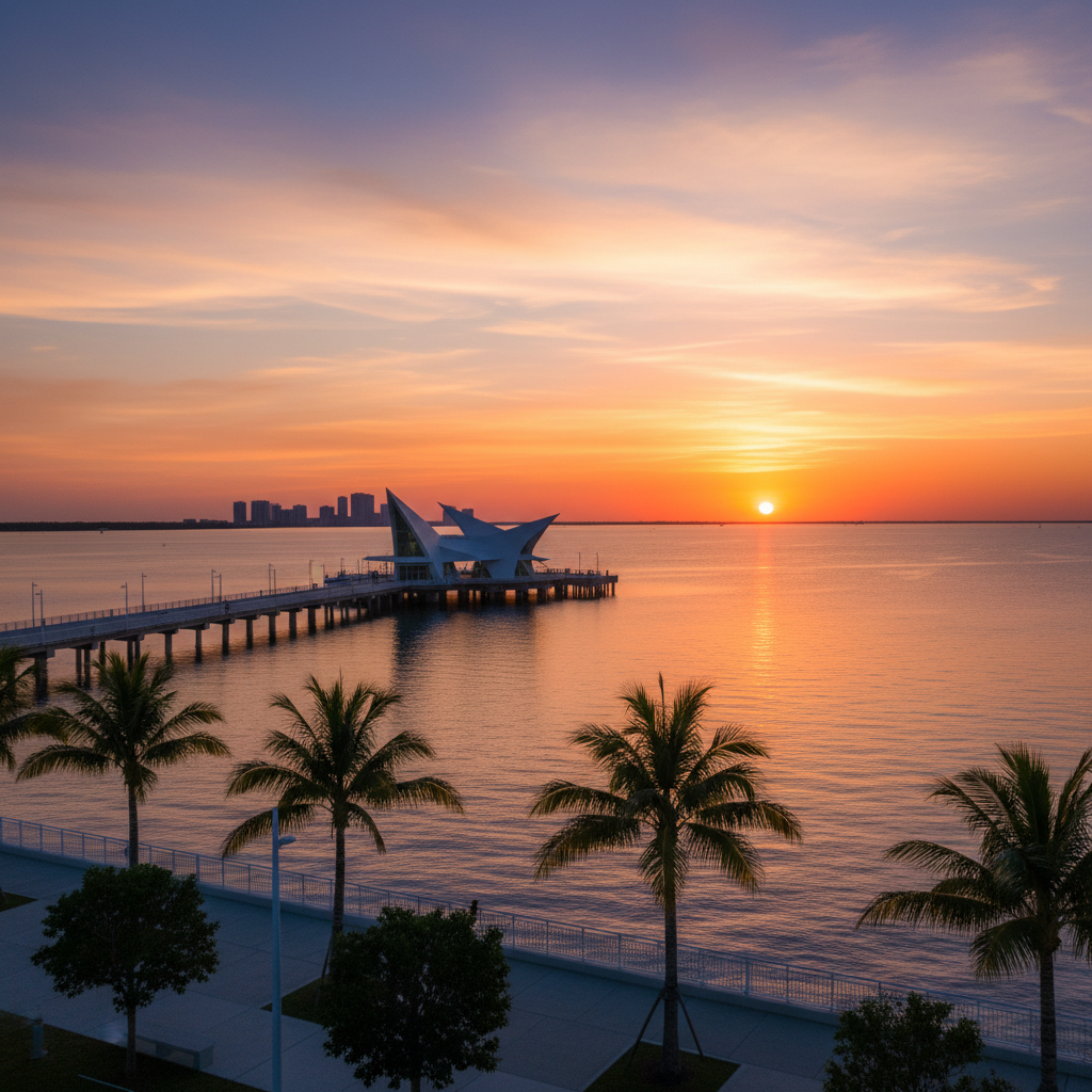 St. Pete Pier at sunset in St. Petersburg Florida